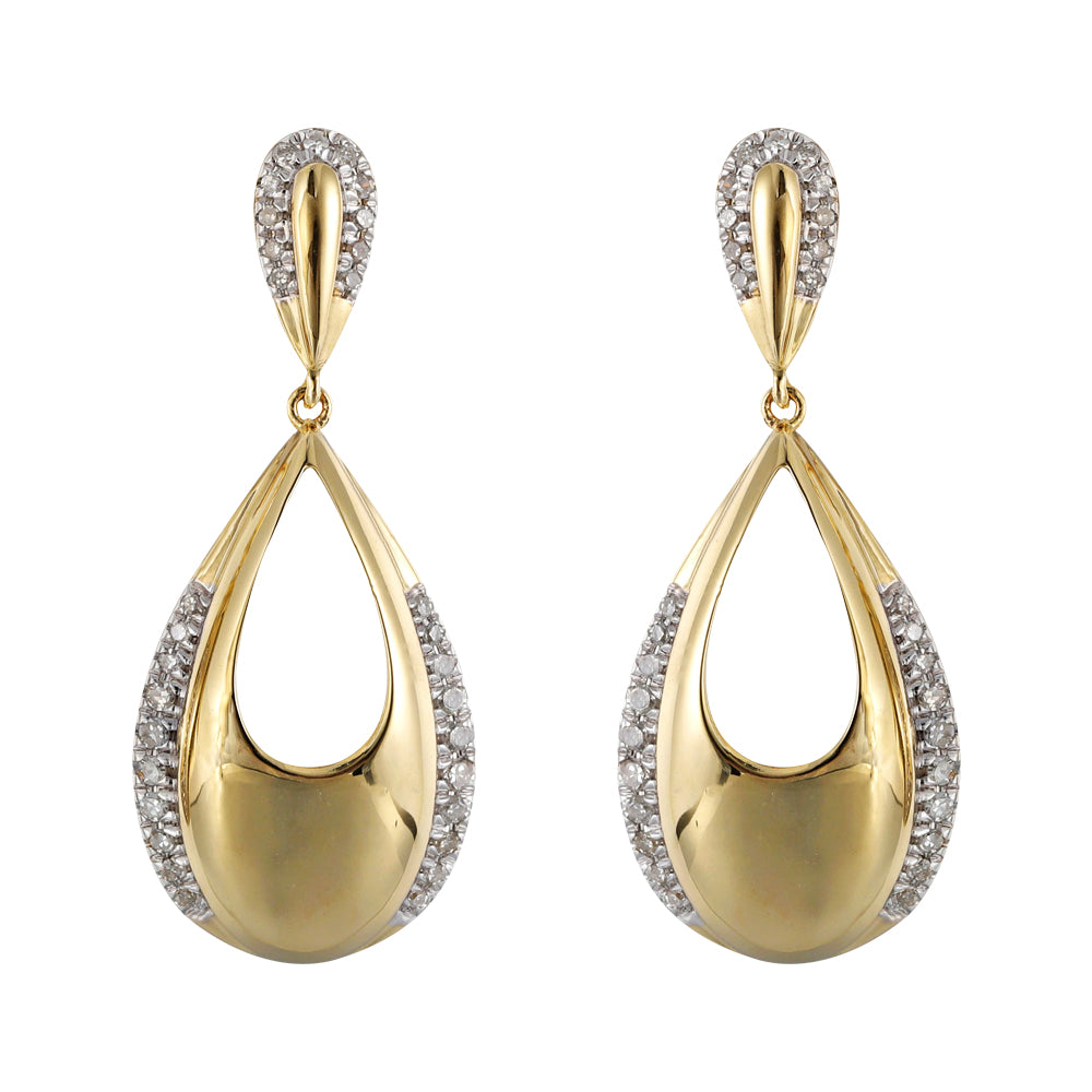 14Kt Yellow Gold Diamond 1/5Ctw Earring