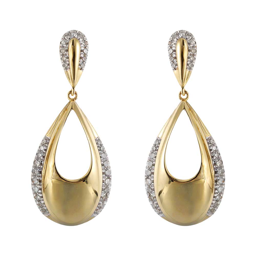 14Kt Yellow Gold Diamond 1/5Ctw Earring