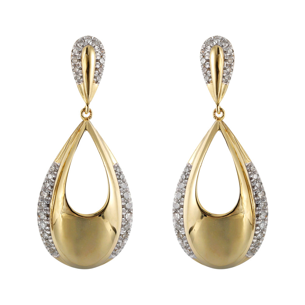 14Kt Yellow Gold Diamond 1/5Ctw Earring