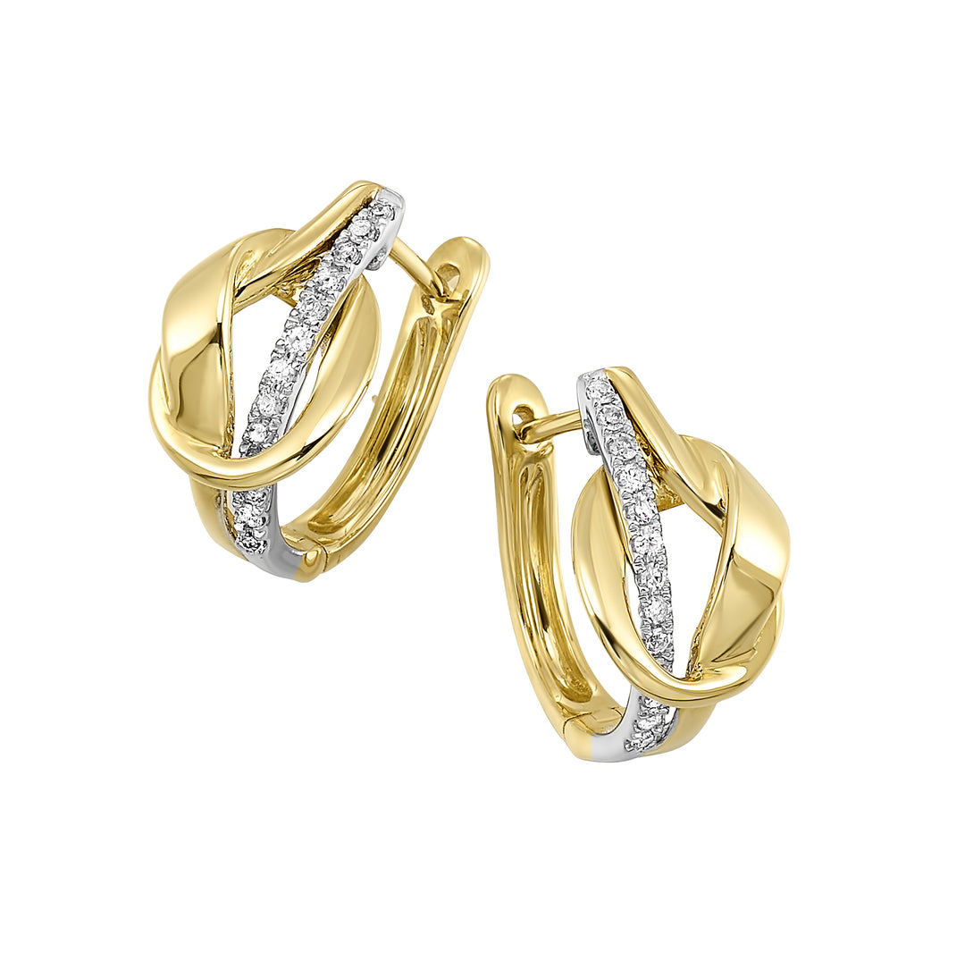 14Kt White Yellow Gold Diamond 1/6Ctw Earring