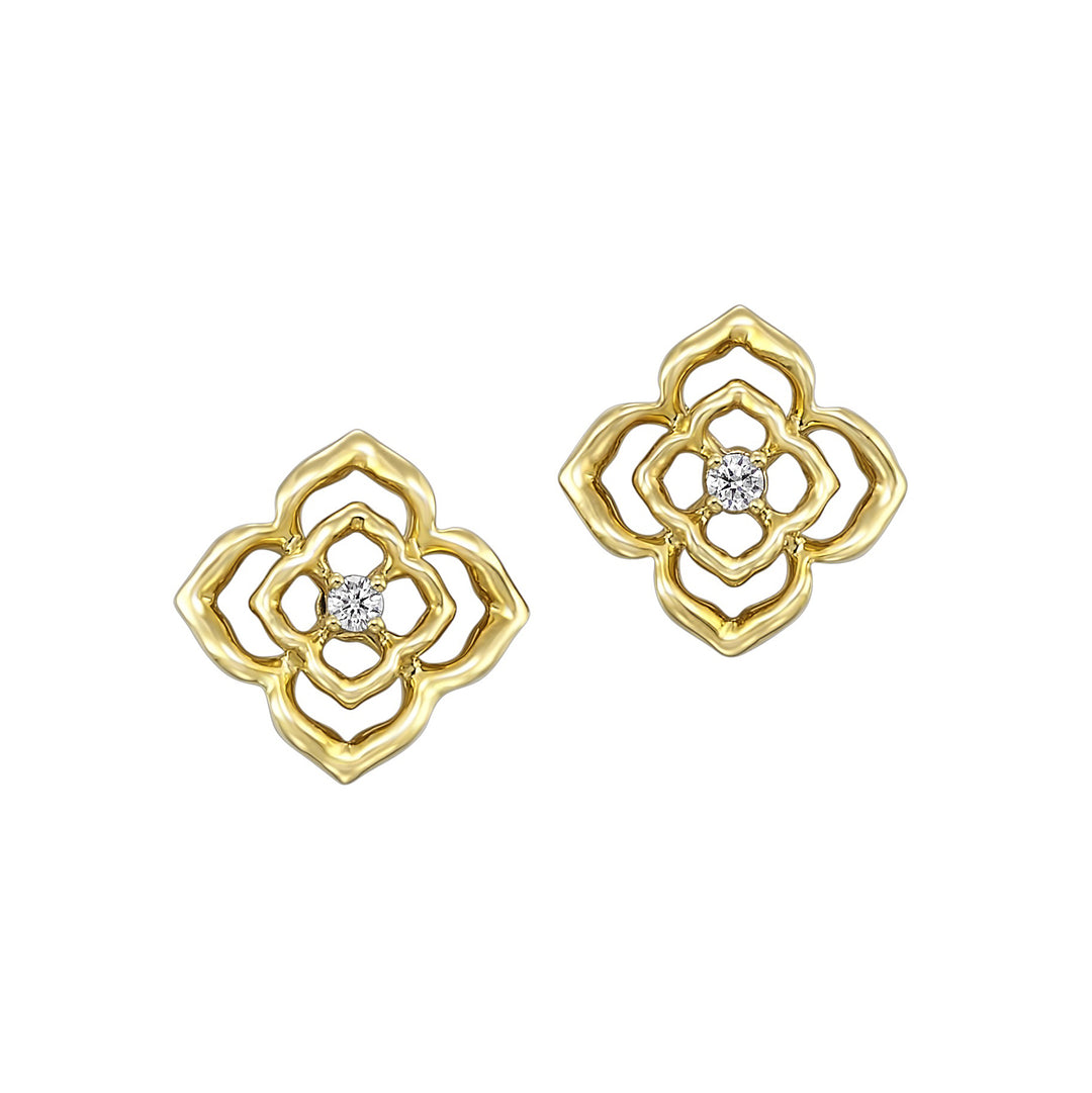 14Kt Yellow Gold Diamond 1/50Ctw Earring