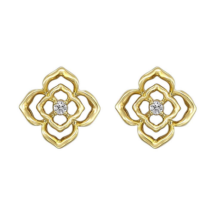 14Kt Yellow Gold Diamond 1/50Ctw Earring