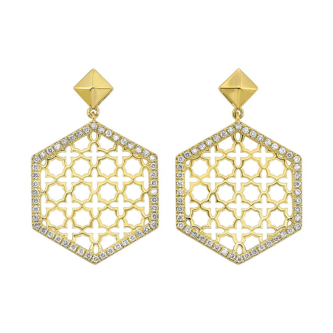 14Kt Yellow Gold Diamond 5/8Ctw Earring