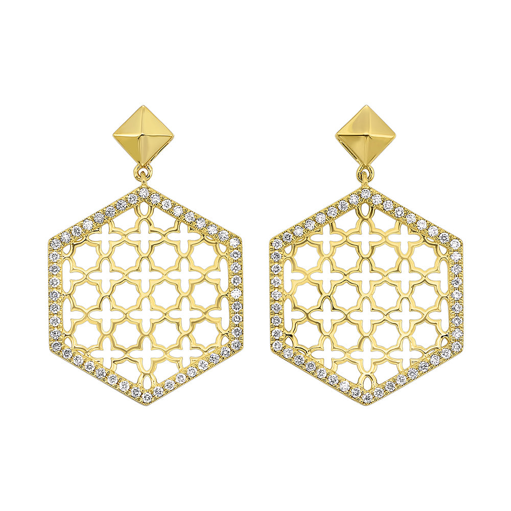 14Kt Yellow Gold Diamond 5/8Ctw Earring