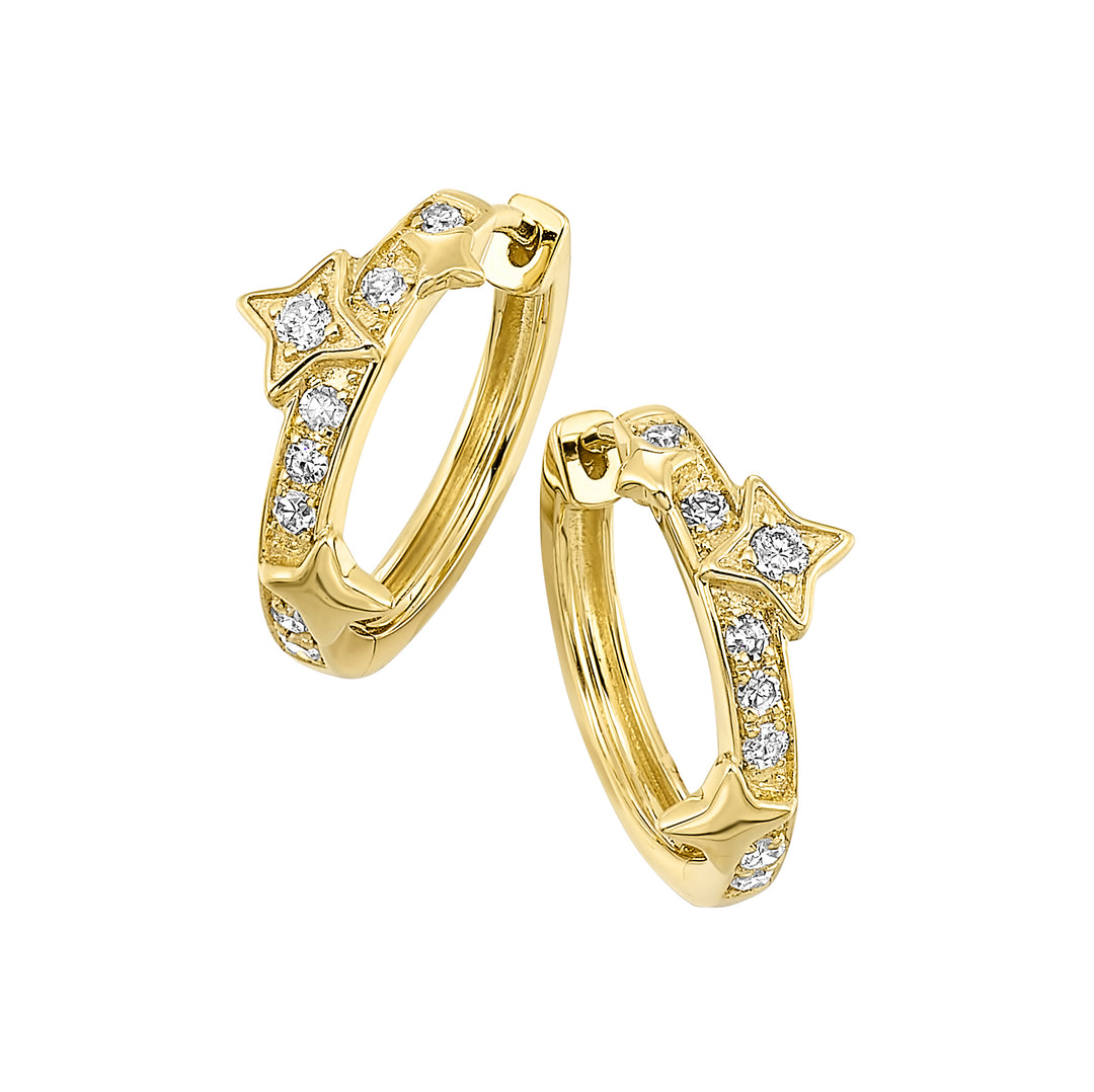 14Kt Yellow Gold Diamond 1/5Ctw Earring