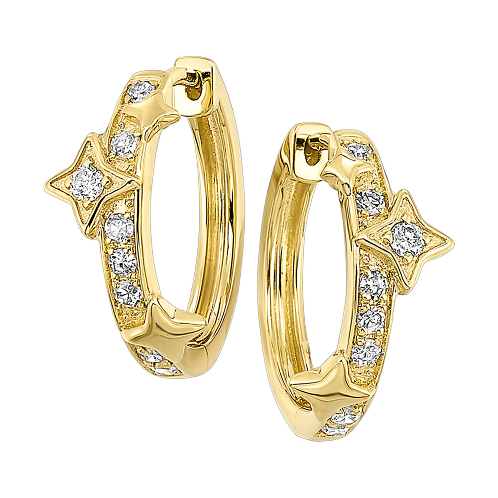 14Kt Yellow Gold Diamond 1/5Ctw Earring