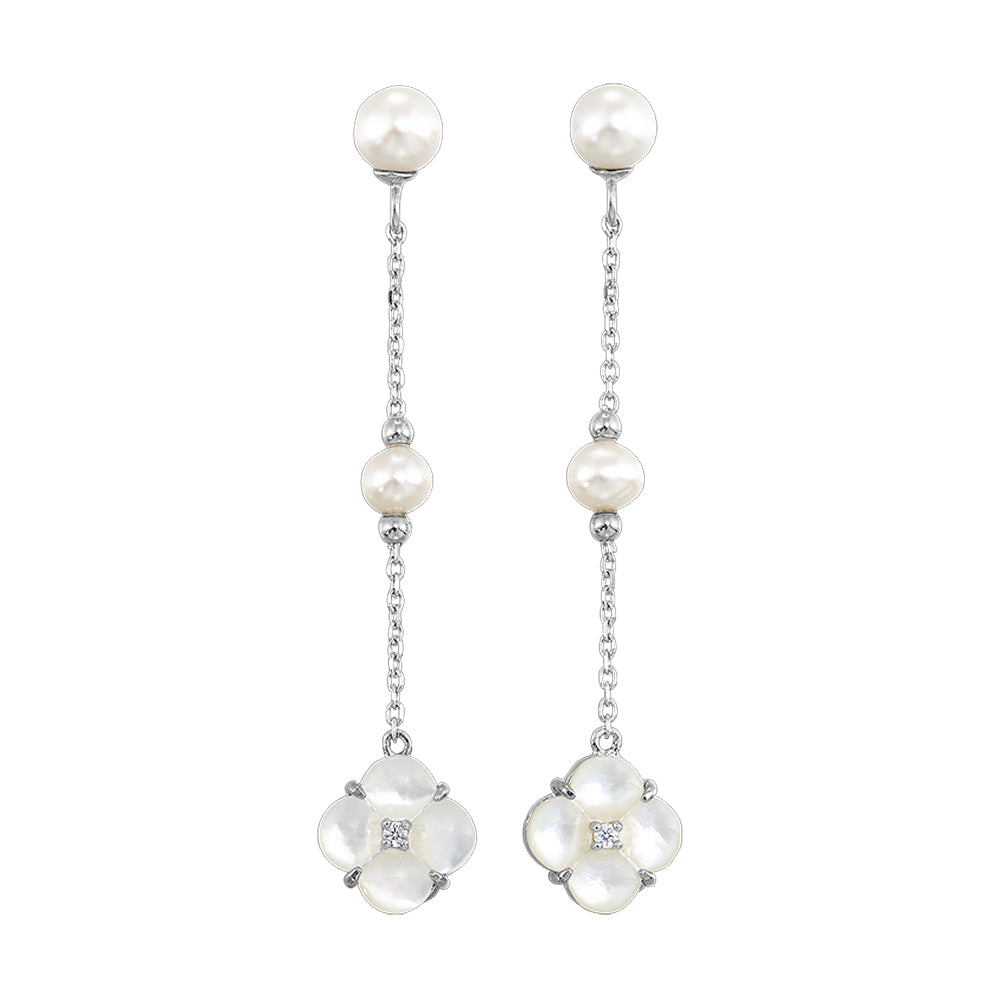 Silver Pearl Earring