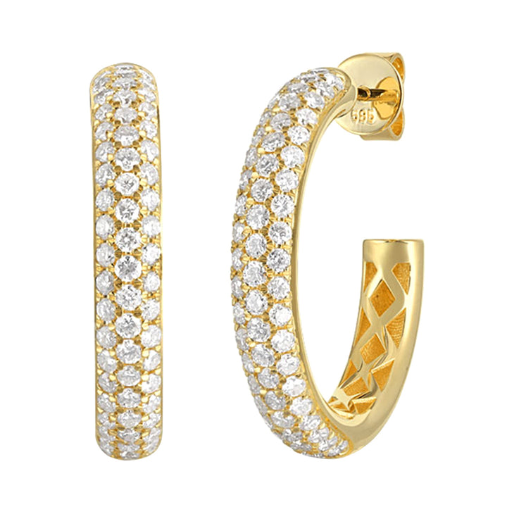 14Kt Yellow Gold Diamond 1Ctw Earring