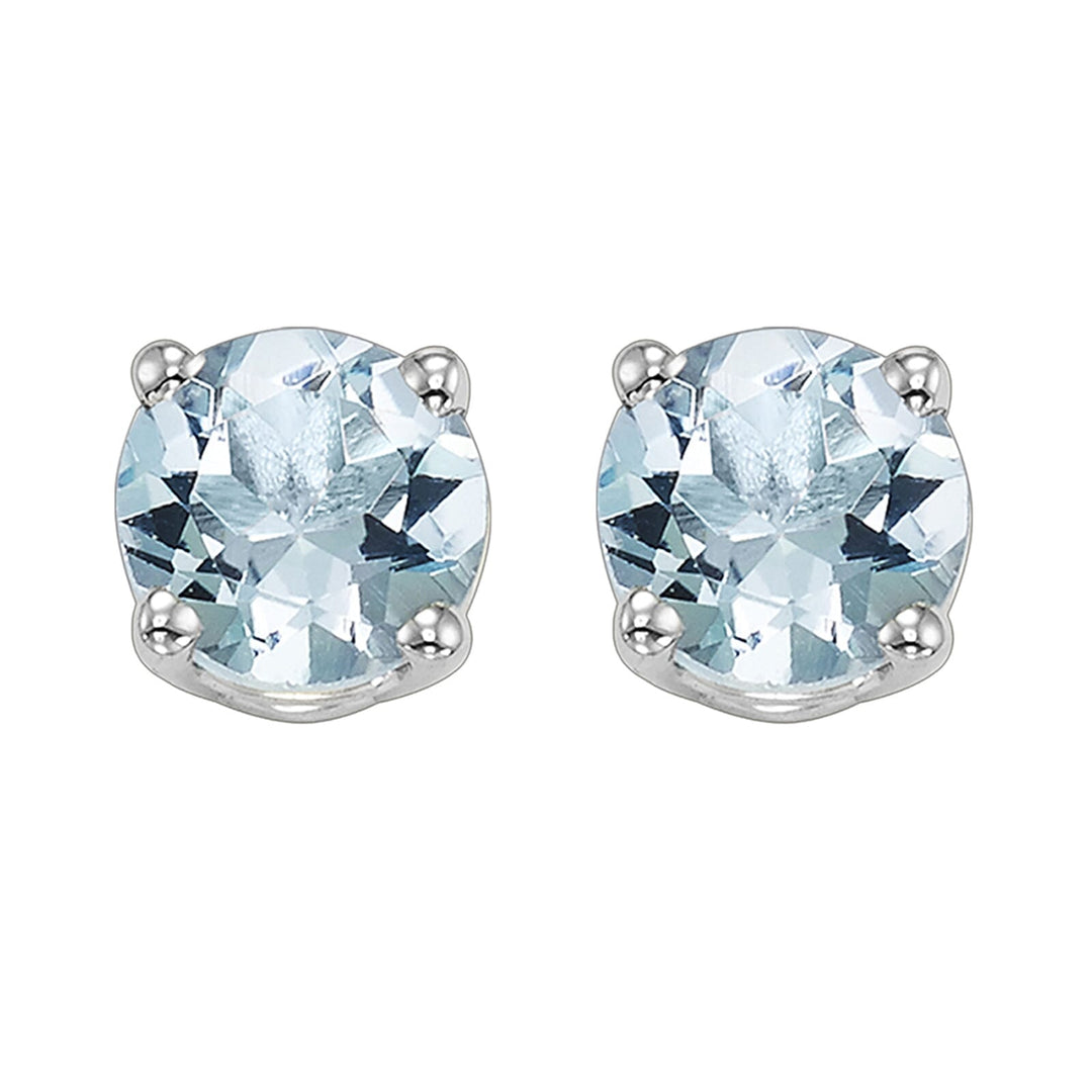 14Kt White Gold Aquamarine 1/2Ctw Earring