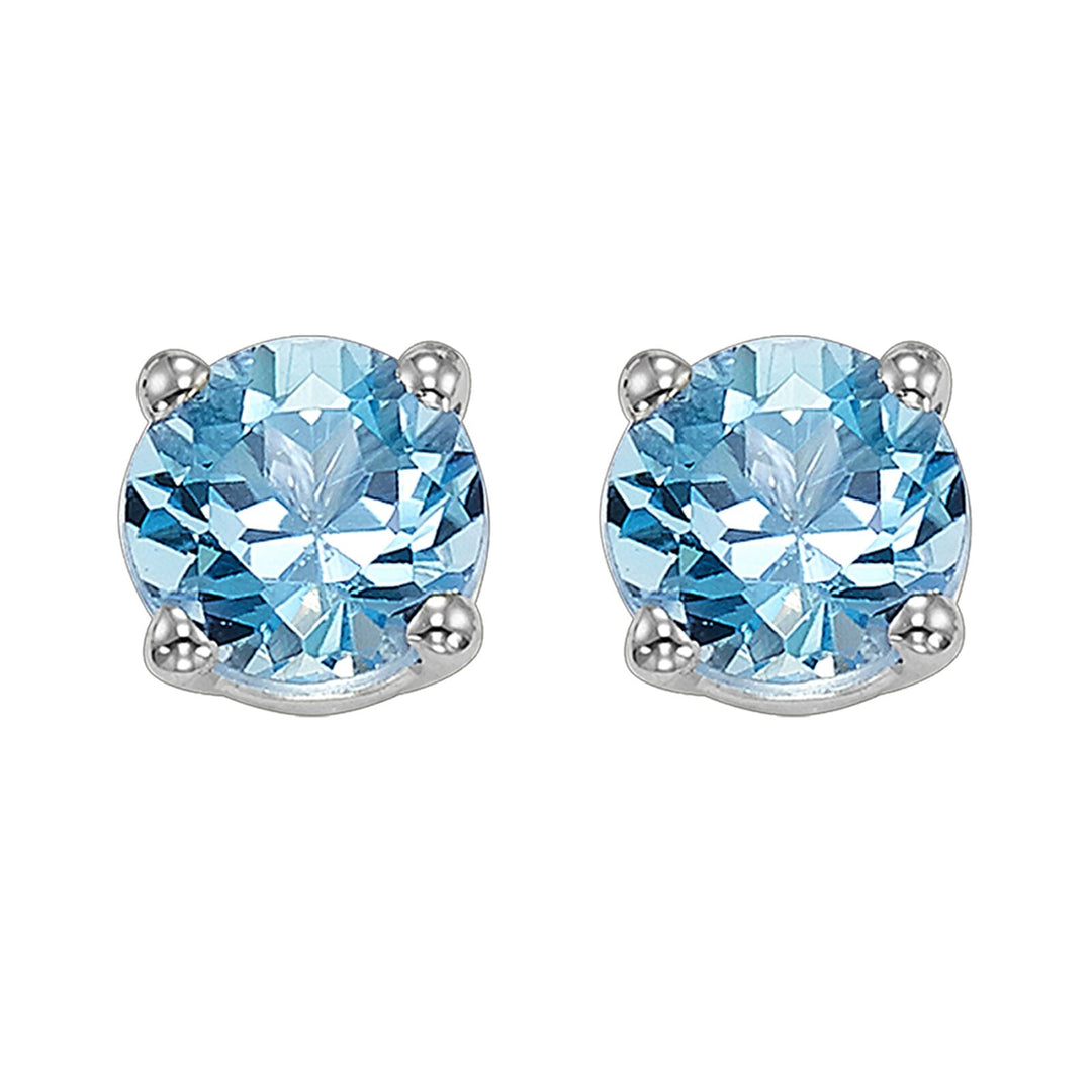 14Kt White Gold Blue Topaz 1/2Ctw Earring