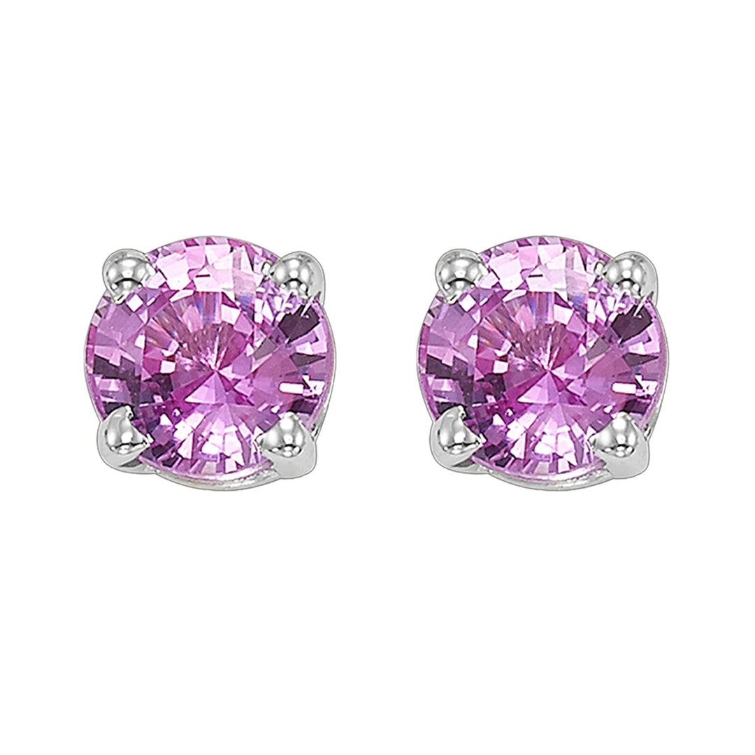 14Kt White Gold Pink Sapphire 1/2Ctw Earring