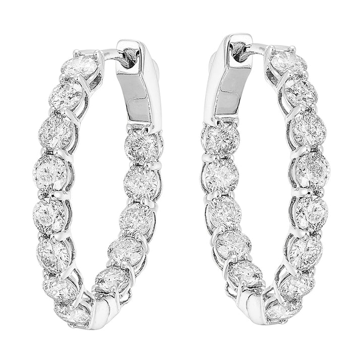 14Kt White Gold Diamond 5Ctw Earring (Oval Shape)