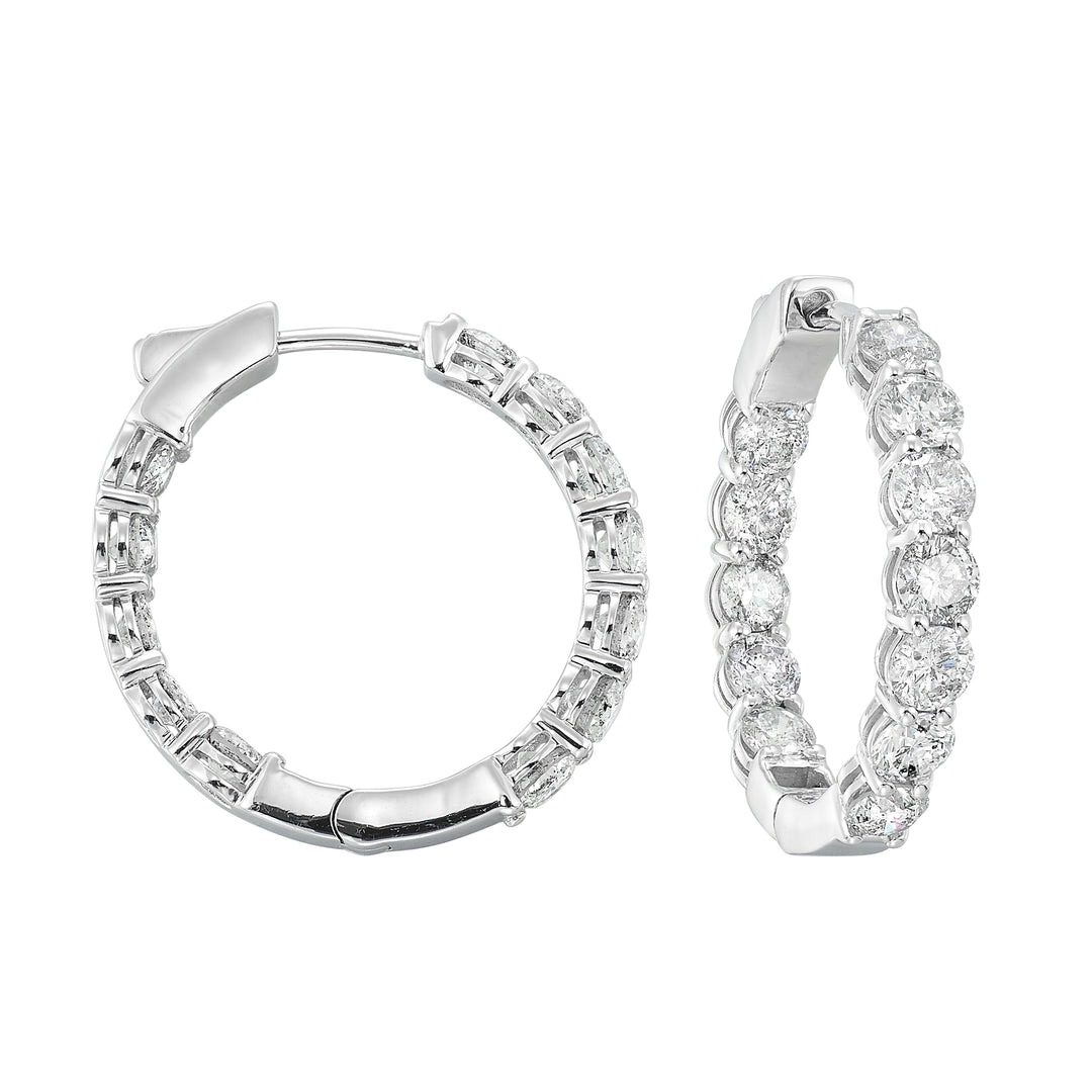 14Kt White Gold Diamond 7Ctw Earring (Round Shape)