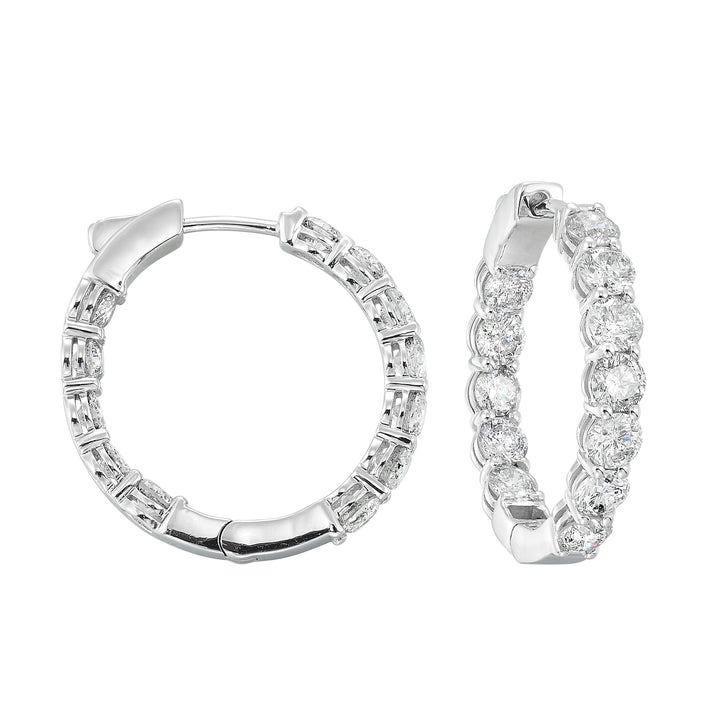 14Kt White Gold Diamond 7Ctw Earring (Round Shape)
