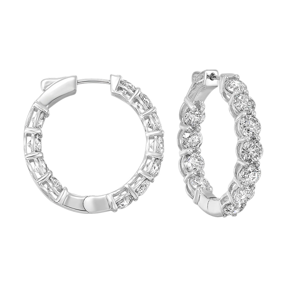 14Kt White Gold Diamond 10Ctw Earring (Round Shape)