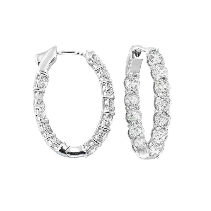 14Kt White Gold Diamond 7Ctw Earring (Oval Shape)