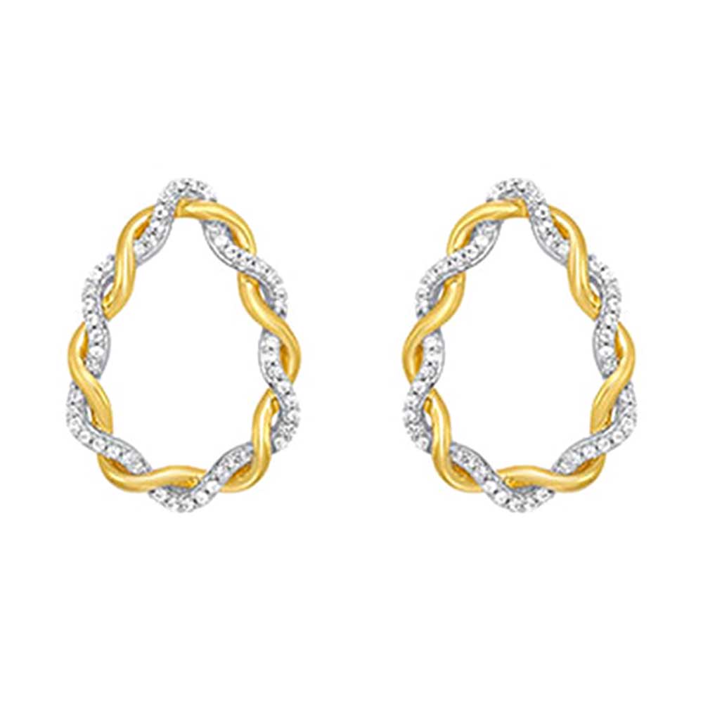 10Kt White Yellow Gold Diamond 1/3Ctw Earring