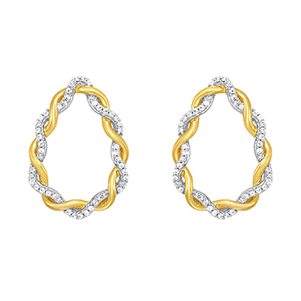 10Kt White Yellow Gold Diamond 1/3Ctw Earring