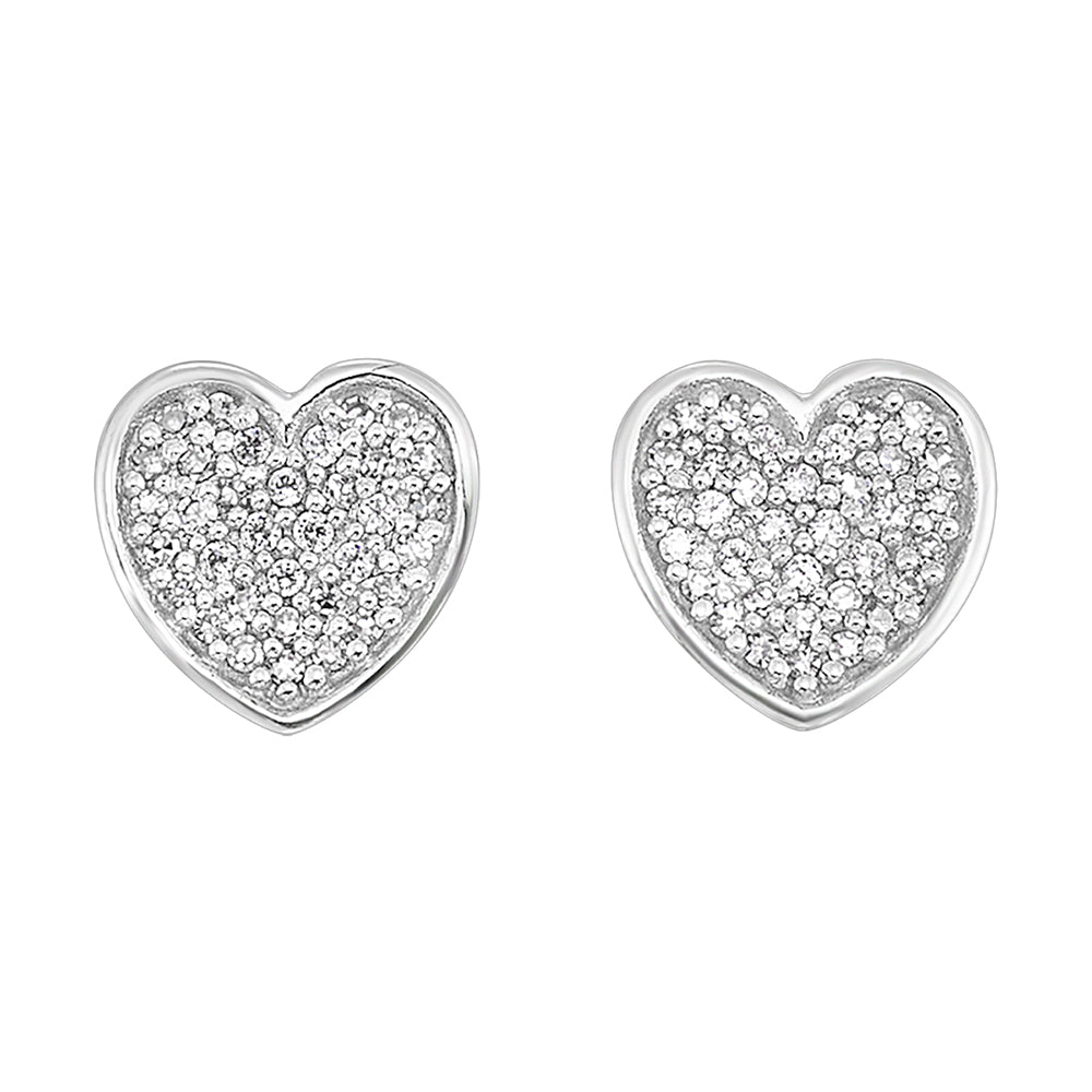 Silver Diamond 1/10Ctw Earring