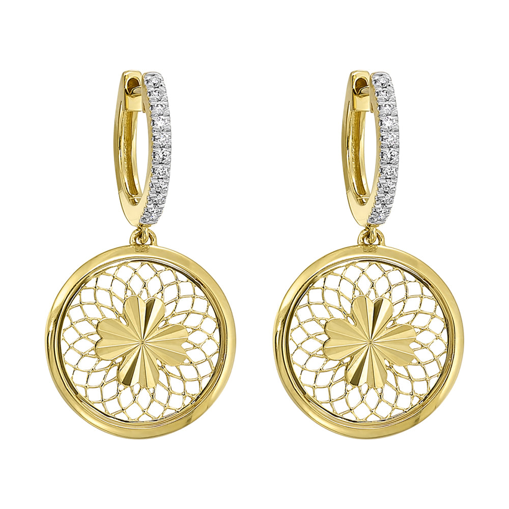 14Kt Yellow Gold Diamond 1/10Ctw Earring