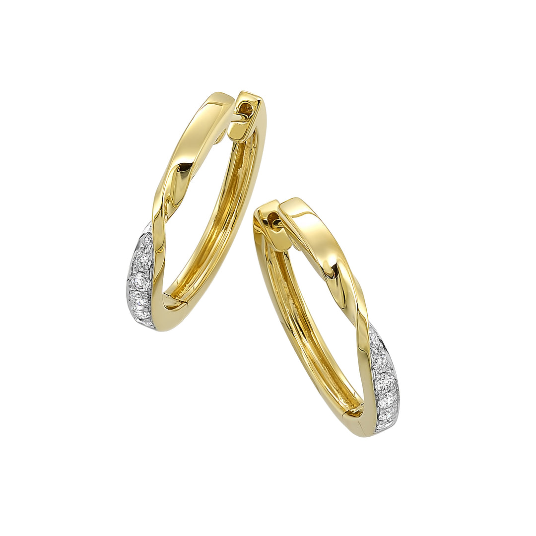 14Kt Yellow Gold Diamond 1/5Ctw Earring