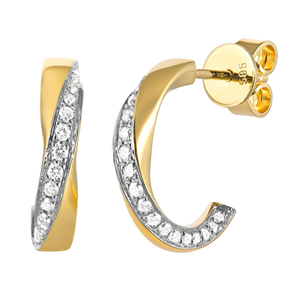 14Kt Yellow Gold Diamond 1/4Ctw Earring