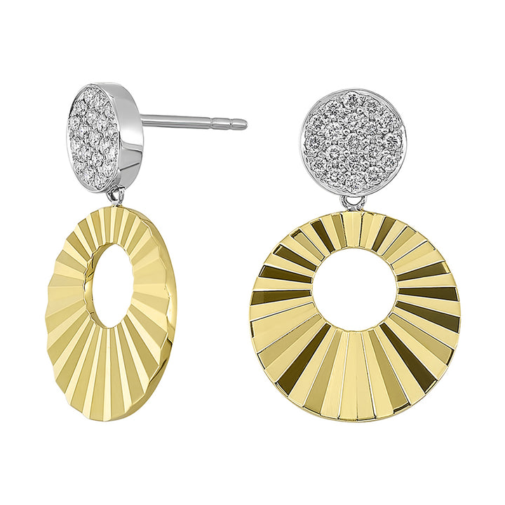 14Kt White Yellow Gold Diamond 1/3Ctw Earring