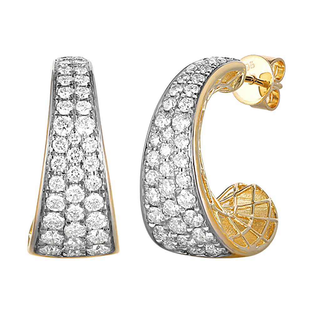 14Kt Yellow Gold Diamond 2Ctw Earring