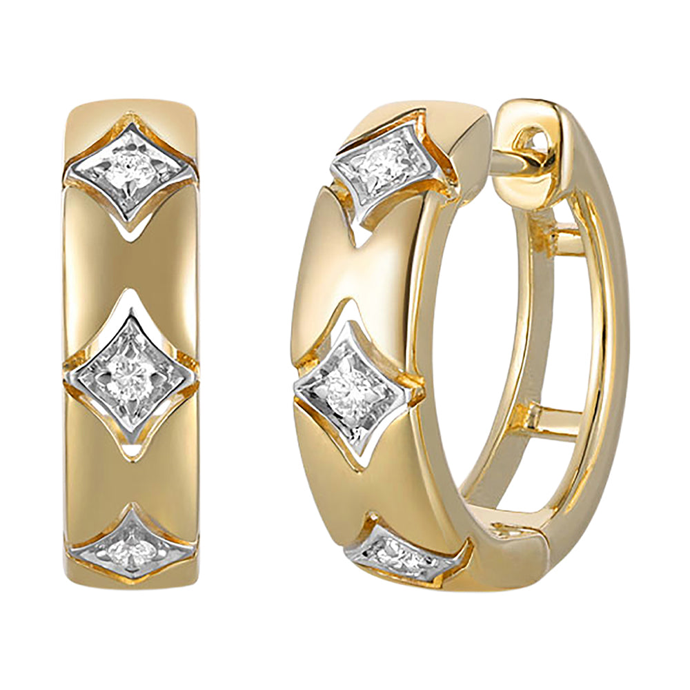 14Kt Yellow Gold Diamond 1/10Ctw Earring
