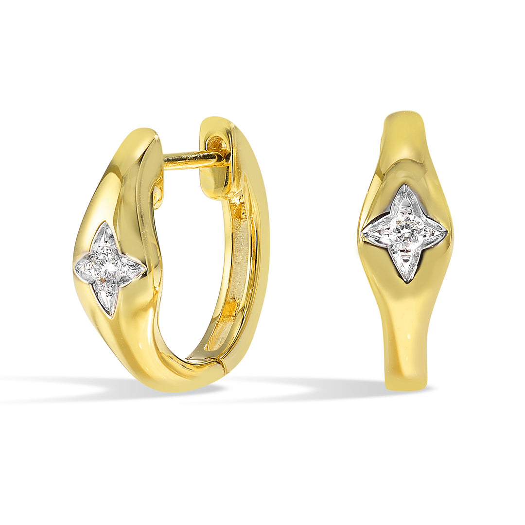 14Kt Yellow Gold Diamond 1/20Ctw Earring