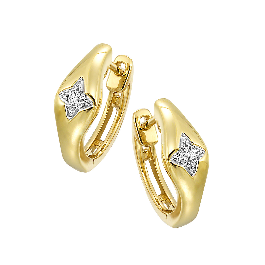 14Kt Yellow Gold Diamond 1/20Ctw Earring