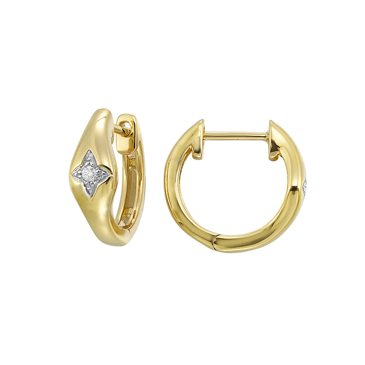 14Kt Yellow Gold Diamond 1/20Ctw Earring