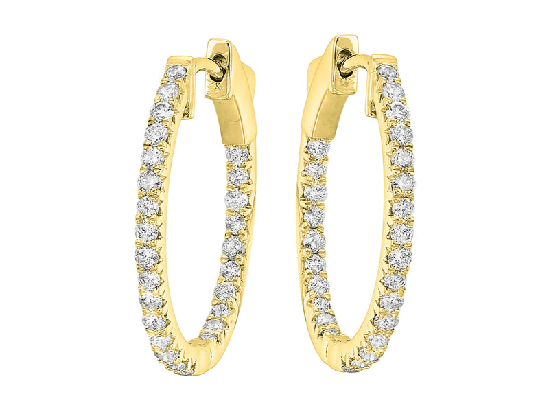 14kt Yellow Gold Diamond 1Ctw Earring