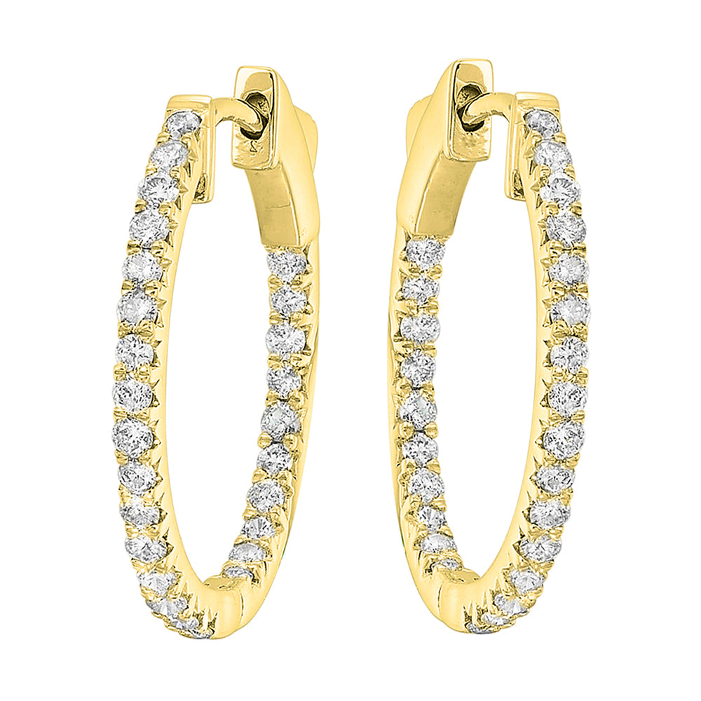 14kt Yellow Gold Diamond 1Ctw Earring