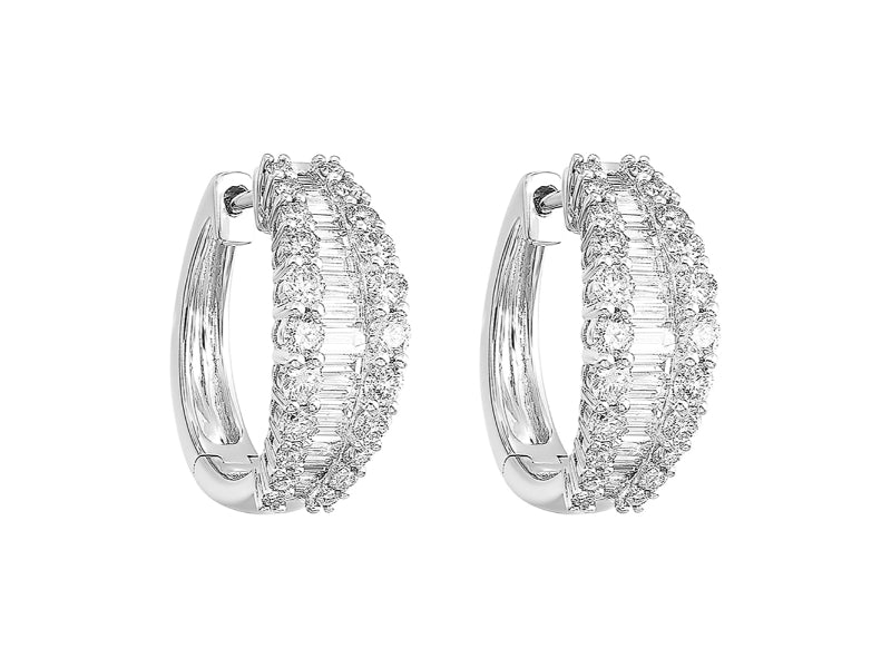 14Kt White Gold Diamond 1 1/2Ctw Earring