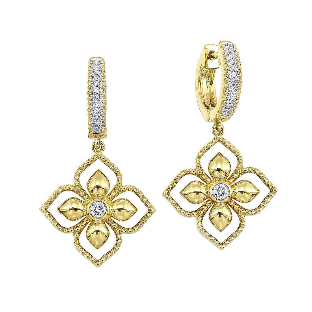 14Kt Yellow Gold Diamond 1/8Ctw Earring