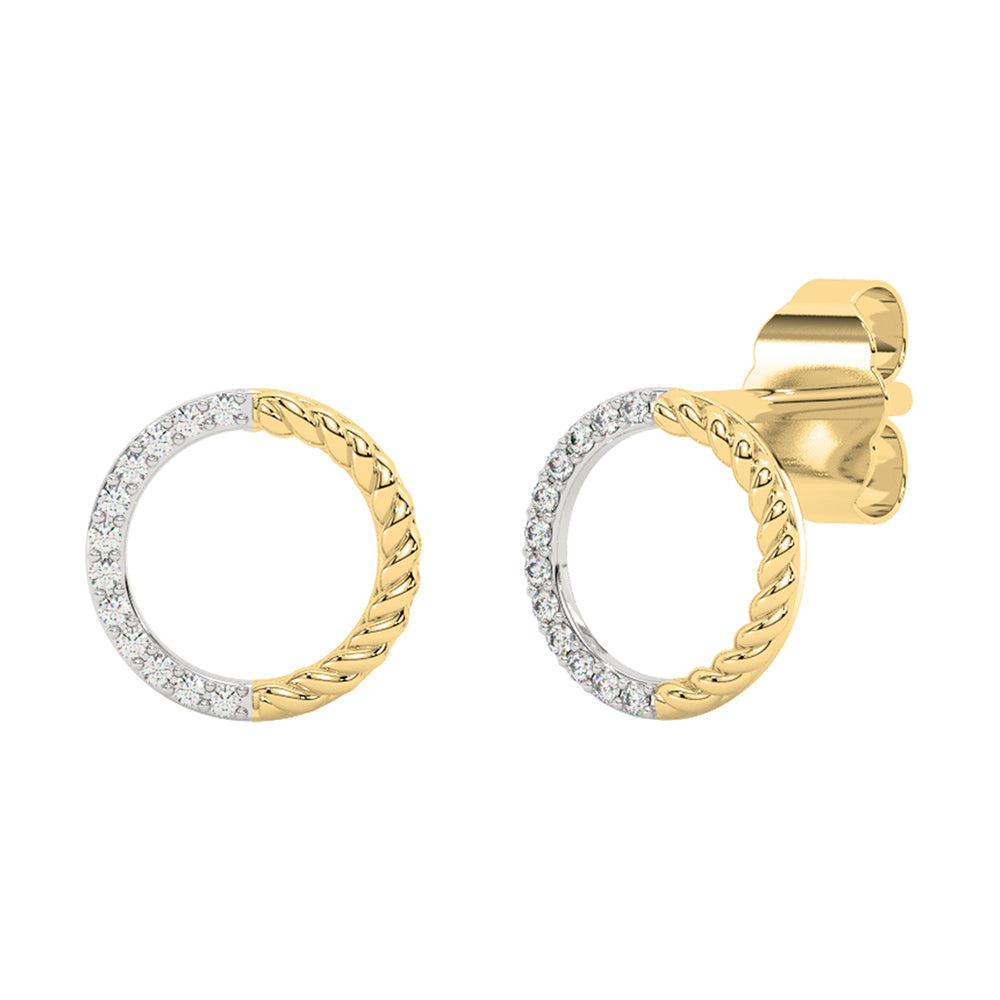 14Kt Yellow Gold Diamond 1/20Ctw Earring
