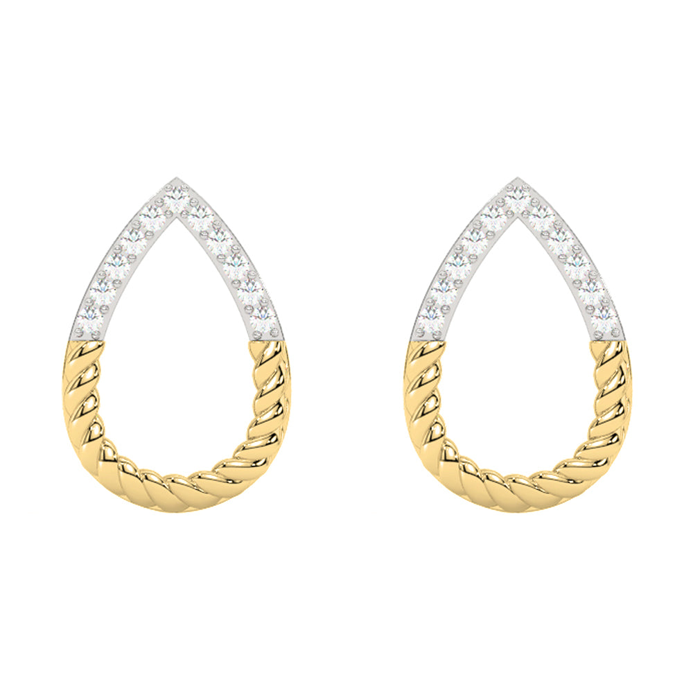 14Kt Yellow Gold Diamond 1/25Ctw Earring