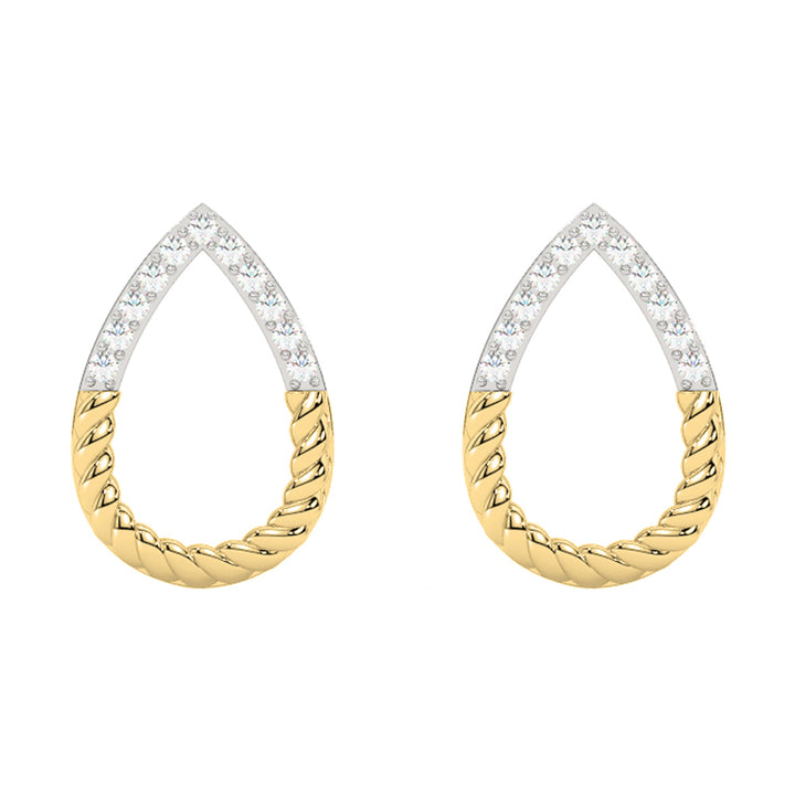 14Kt Yellow Gold Diamond 1/25Ctw Earring