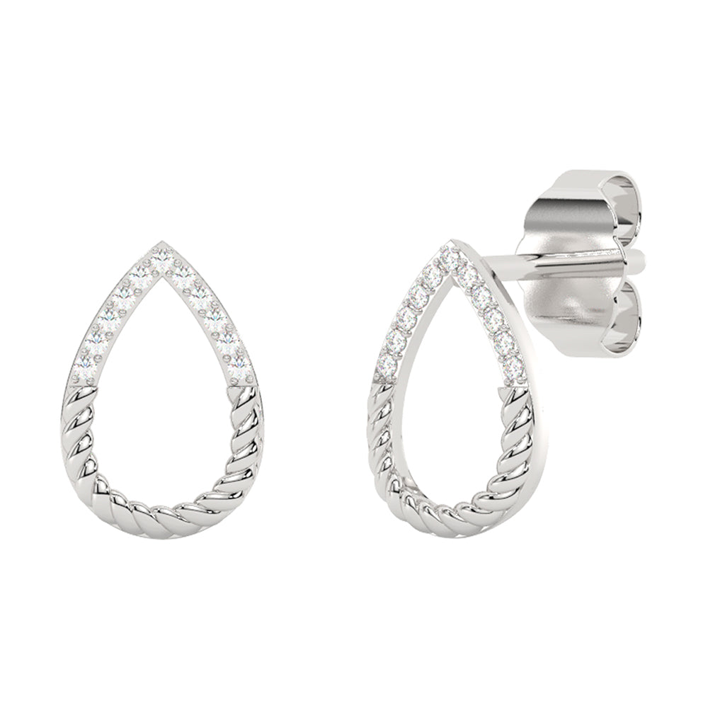 14Kt White Gold Diamond 1/25Ctw Earring