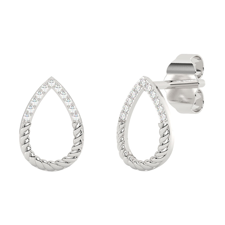 14Kt White Gold Diamond 1/25Ctw Earring