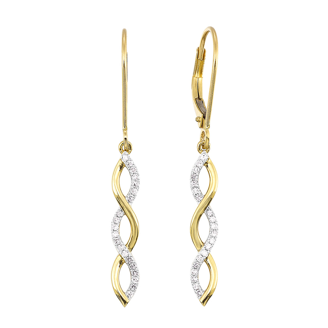 10Kt Yellow Gold Diamond 1/7Ctw Earring