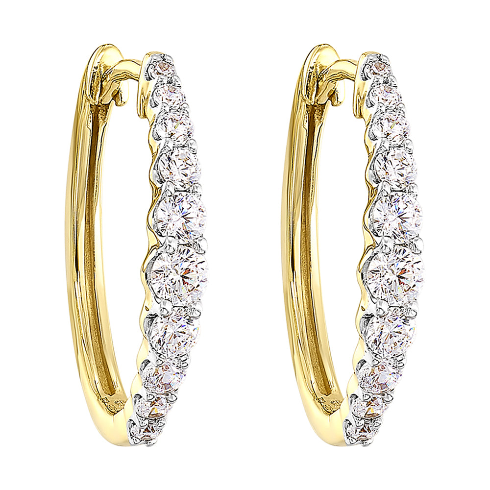 14Kt Yellow Gold Diamond 1Ctw Earring