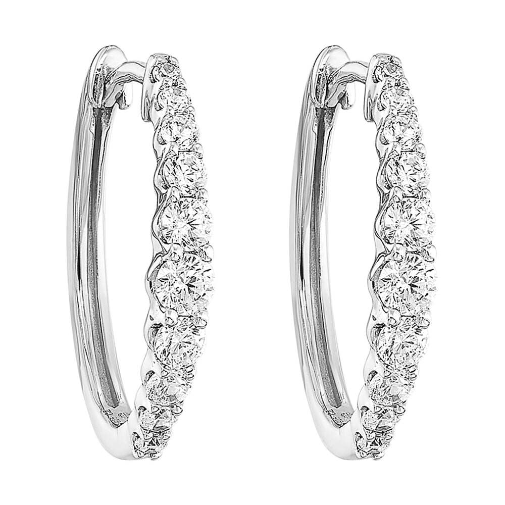 14Kt White Gold Diamond 1Ctw Earring