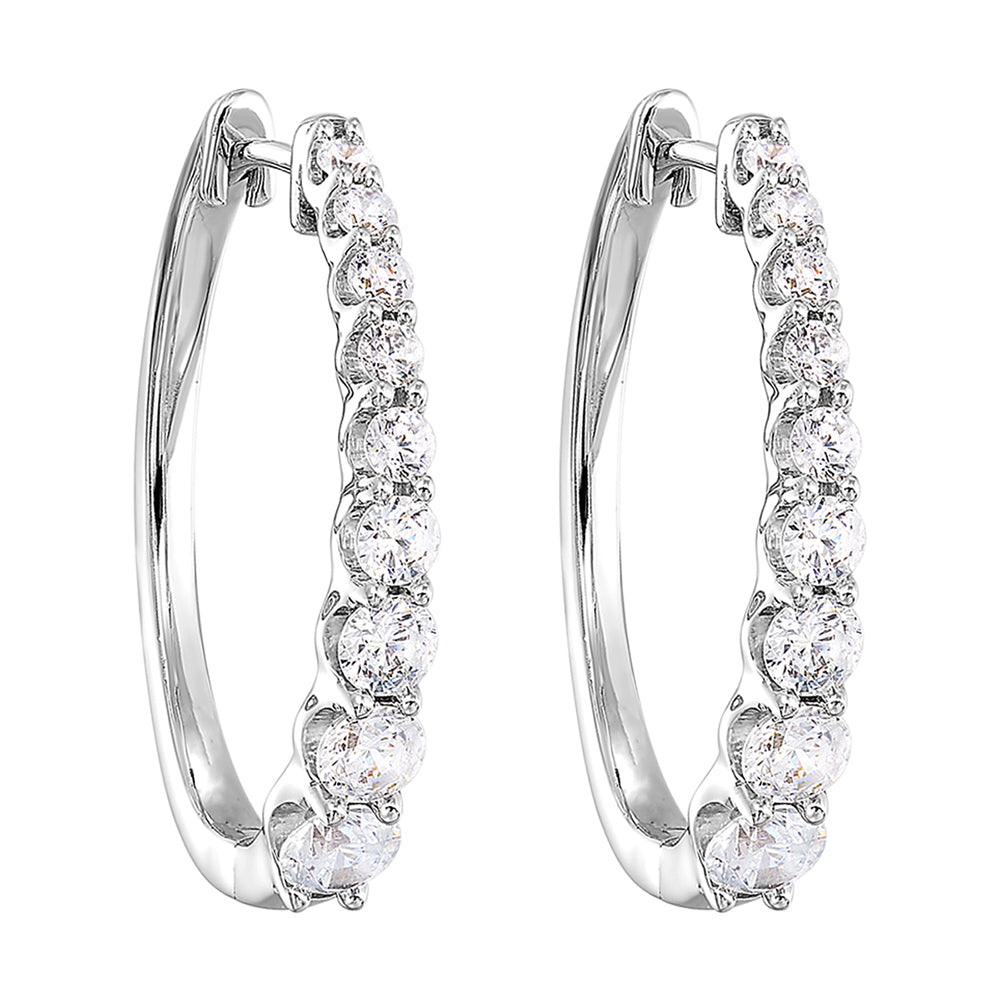 14Kt White Gold Diamond 1Ctw Earring