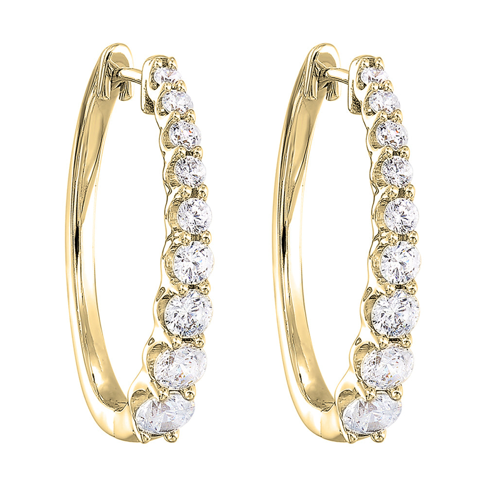 14Kt Yellow Gold Diamond 1Ctw Earring