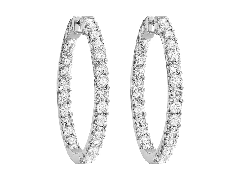 14Kt White Gold Diamond 1Ctw Earring (Round Shape)