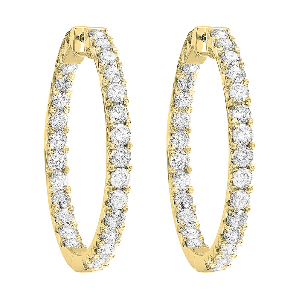 14Kt Yellow Gold Diamond 1Ctw Earring (Round Shape)