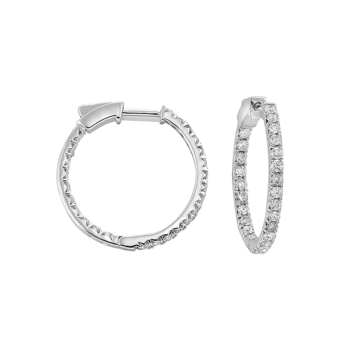 14Kt White Gold Diamond 1Ctw Earring (Round Shape)