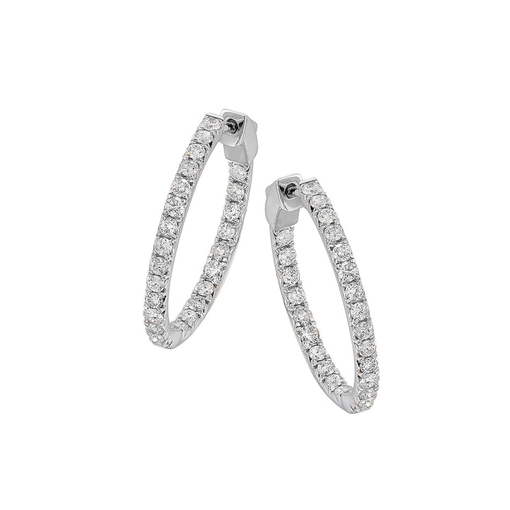 14Kt White Gold Diamond 1Ctw Earring (Round Shape)
